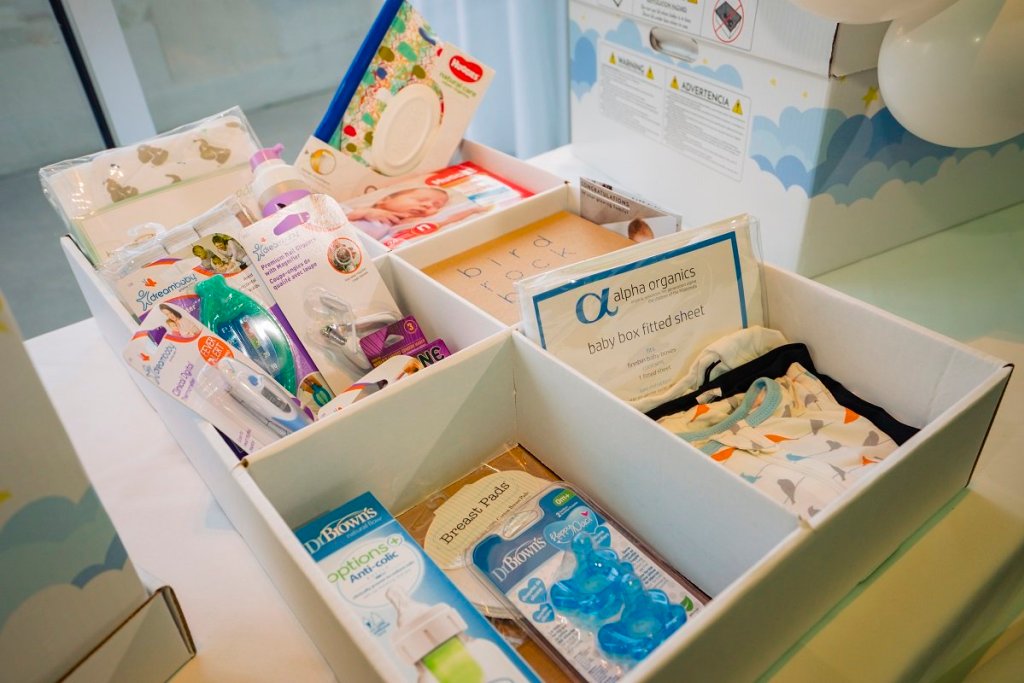 Baby Box filled with newborn essentials